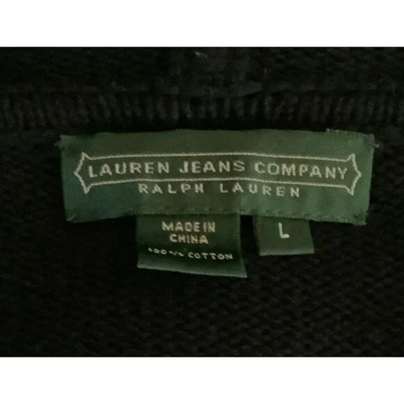 Vintage Lauren Jeans Company by Ralph Lauren zip-up hoodie With Crest Womens L - Picture 7 of 8